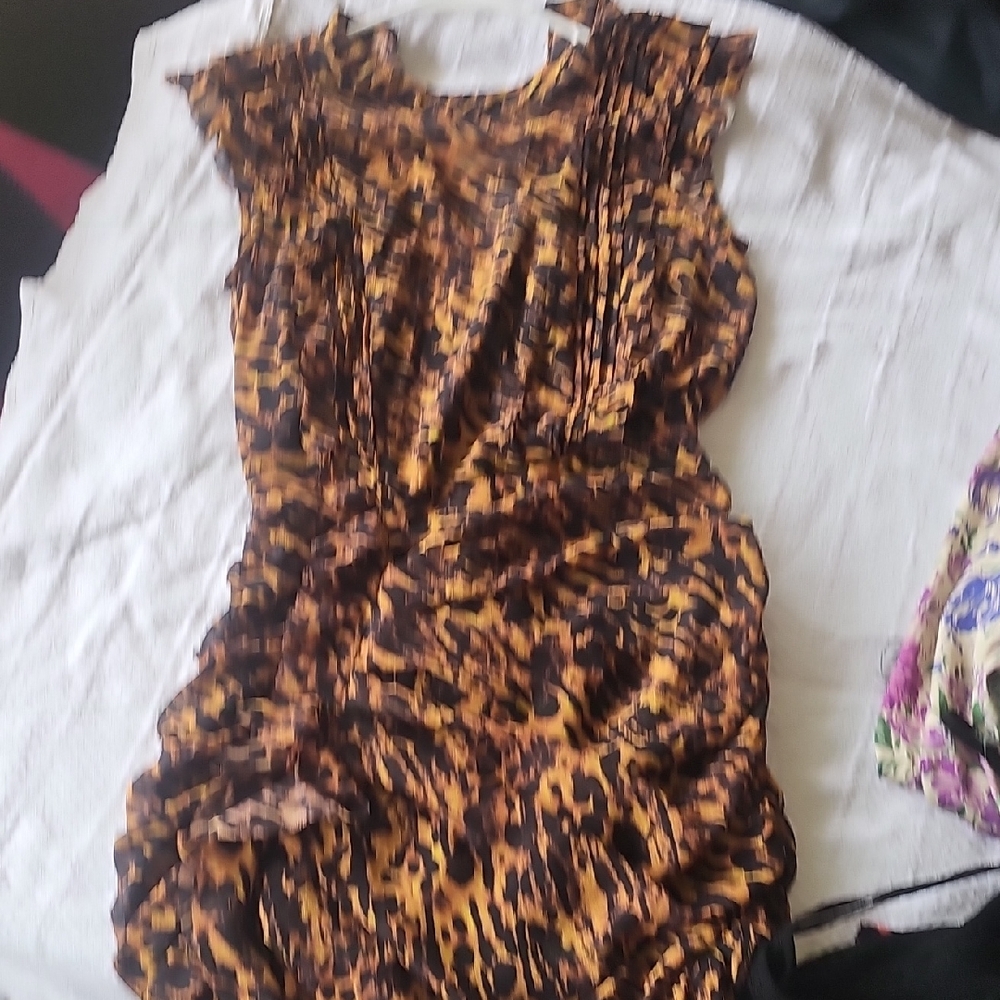 All Saints Brown and Black Bodycon Mini Dress